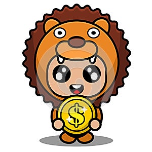 Coin lion animal mascot costume