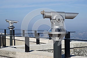 Coin operated binoculars