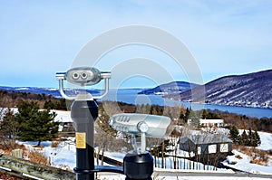 Coin Operated Binoculars looking to Canandaigua Lake