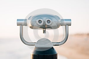 Coin operated binoculars on the pier in Huntington Beach, Orange County, California