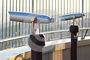Coin Operated Telescope Binocular For Sightseeing on skyscraper