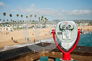 Coin operated telescope at Newport Beach photo