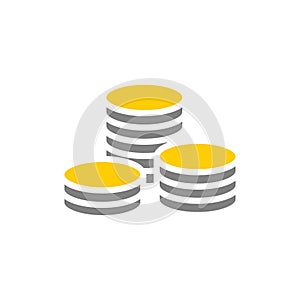 Coin pile, finance, money and banking glyph style vector icon