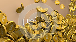 Coin piling up Increasing university cost animation