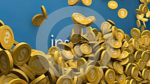 Coin piling up Rising insurance cost animation.