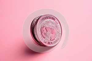 A coin pink on pink background Tax AI generation photo