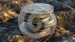A coin stack can accumulate dirt and grime over time. To clean, gently wipe each coin with a soft, damp cloth, photo