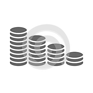 Coin stack icon. Coins stacks icon, pile of coins.