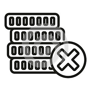 Coin stack icon outline vector. Card error