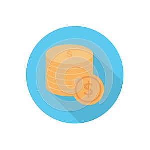 Coin vector flat color icon