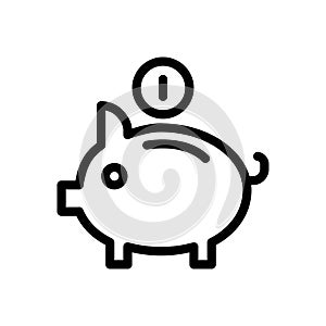 Coin vector thin line  icon