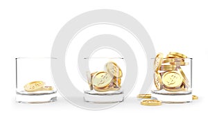 coin with water glass, money saving concept 01