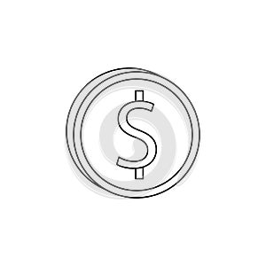 coinage icon. Element of banking icon for mobile concept and web apps. Thin line icon for website design and development, app dev