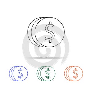 coinage icon. Elements of banking in multi colored icons. Premium quality graphic design icon. Simple icon for websites, web desig