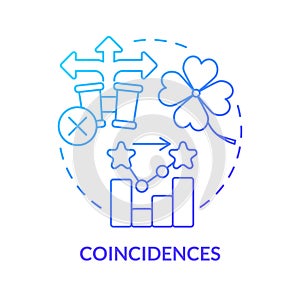 Coincidences blue gradient concept icon