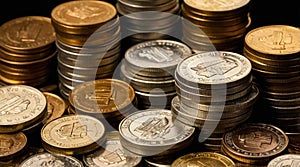 coins arranged in a stack represent the ideas of inves