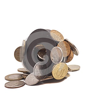 Coins attracted by magnet