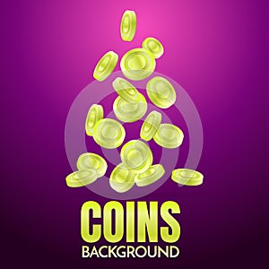 Coins background template Vector