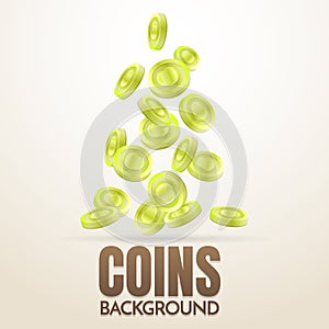 Coins background template Vector