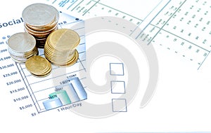 Coins and business graph