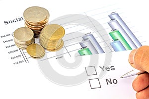 Coins with business graph
