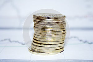 Coins and chart photo