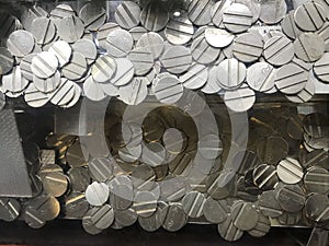 coins from a coin cascade machine.