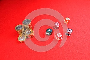 Coins and dices photo