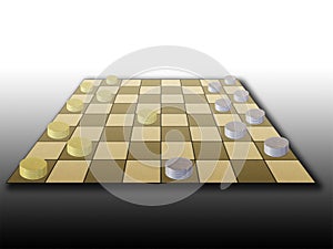 Coins in Draughtboard