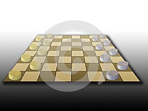 Coins in Draughtboard