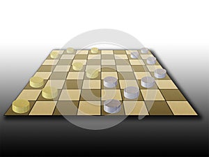 Coins in Draughtboard