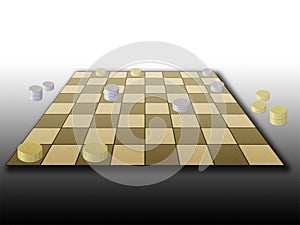 Coins in Draughtboard