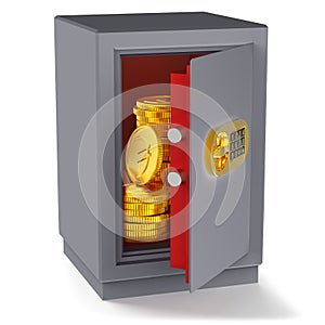 Coins euro money in the safe