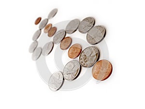 Coins in form of Dollar Sign