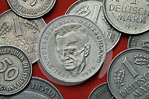 Coins of Germany. German politician Kurt Schumacher photo