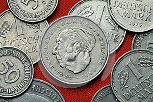 Coins of Germany. German statesman Theodor Heuss