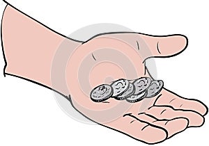 Coins in hand