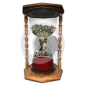 Coins hourglass time is money