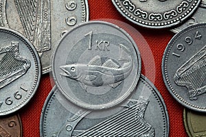 Coins of Iceland. Atlantic cod (Gadus morhua) photo