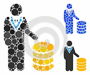 Coins investor Mosaic Icon of Circle Dots