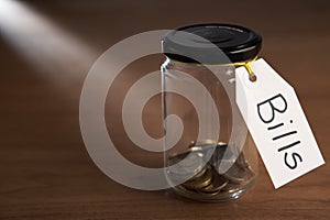 Coins in a jam jar