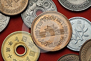 Coins of Japan. Phoenix Hall in the Byodo-in Temple photo