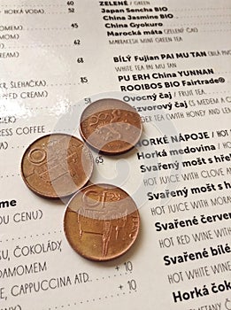 Coins and menu