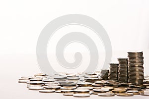 Coins money collect foe save on isolate background