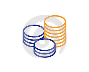 Coins money line icon. Banking currency. Vector