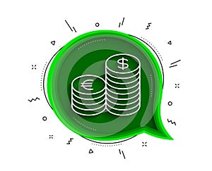 Coins money line icon. Banking currency. Vector