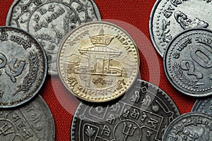 Coins of Nepal. Tal Barahi Temple in Pokhara photo