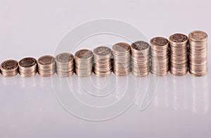 Coins on Perspex photo