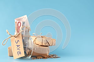 Coins in a piggy bank Glass