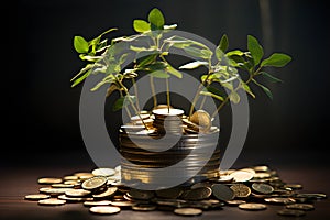 Coins and the plant, ensuring that each element contributes to the overarching story of investment flourishing. AI Generated